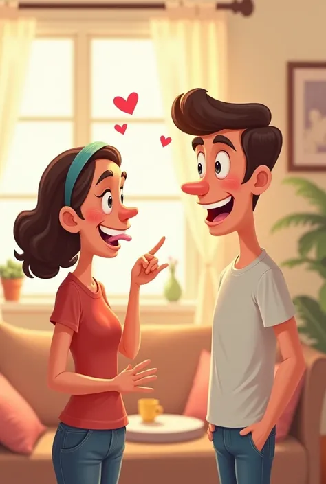 Wife can make a simple in front of Husband cartoon photo 