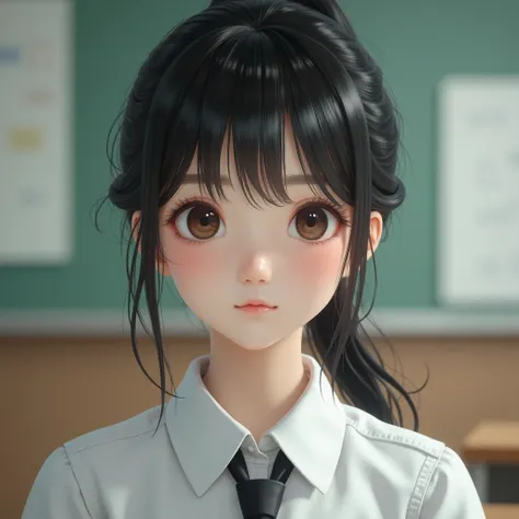 One Girl，(とてもcute女子高生:1.3)，masterpiece，Highest quality，High resolution，(((Photorealistic)))，RAW Photos，Ray Tracing，Physically Based Rendering，beautiful girl，(:1.4)，cute，Big eyes，(detailed pupils:1.2)，(The face is facing straight ahead:1.3)，The body is faci...