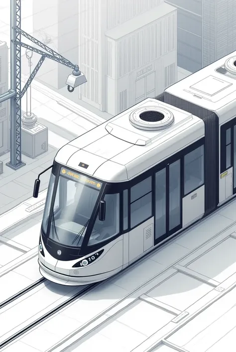 GENERATE A TRAM IN A 45 DEGREE ISOMETRIC DRAWING
