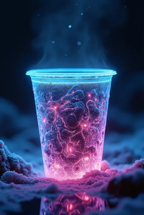 Frozen electroluminescent cup of coffee, neon light , neo-tribal art, intricate details, digital enhancing, bokeh, neon light --ar 3:2 --style raw 