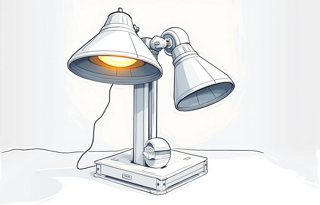 A desk lamp，Vector Art, To flatten, Smooth line art, Minimalism, Graphic design aesthetics, Flat illustration, (masterpiece, best quality, Perfect composition, very aesthetic, absurd, Ultra-high detail, Intricate details, professional, Official Art, repres...