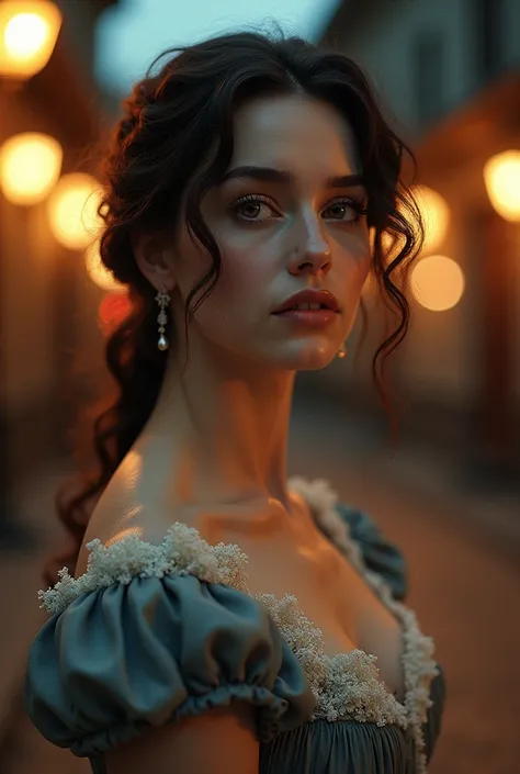 (a closeup of a beautiful  on a 19th century street in a vintage dress), (Serious:0.5), (Highly detailed face:1.4), ass pov, Nikon D850, film stock photograph, 4 Kodak Portra 400, camera f1.6 lens, saturated colors, hyper realistic, lifelike texture, drama...