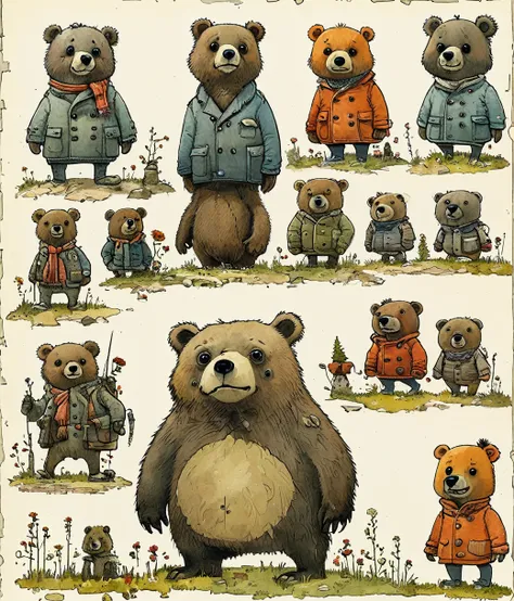 style of mattias adolfsson, (cute, chubby, male, bear), hires textures, highly detailed, intricate details, best quality, master...