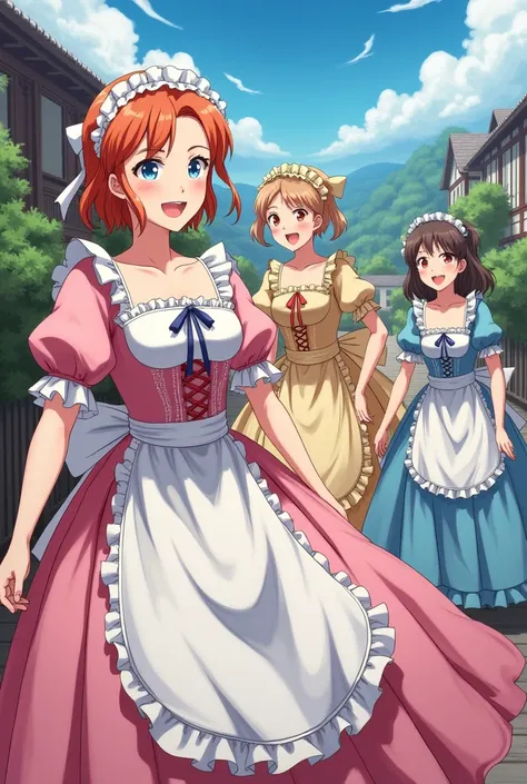 women from 1700s fun  anime dress apron