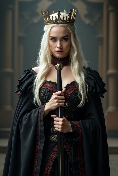 ((best qualityer)) , (detailded), Dazzling Visenya Targaryen, black dragon armor, Black Sword, Queen of Dragons, mila kunis as Daenerys Targaryen, dragon queen, of thrones, Emilia Clarke, photo of sexy movies, a drug, Dragon Girl, fantasy photo shoot, amar...