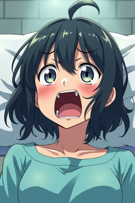 Anime girl getting an ECT screaming in pain