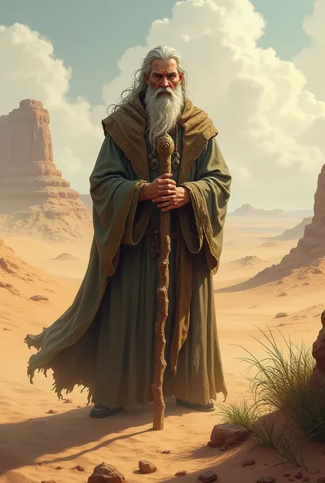 1 man, Druid, desert