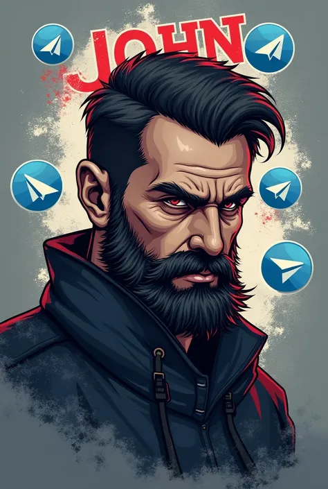 GAMING LOGO ITS Title "JOHN" Russian man&TELEGRAM USER 