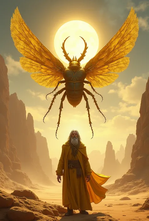 Druid, desert, golden beetle