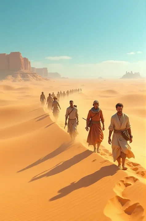 People walking in the desert