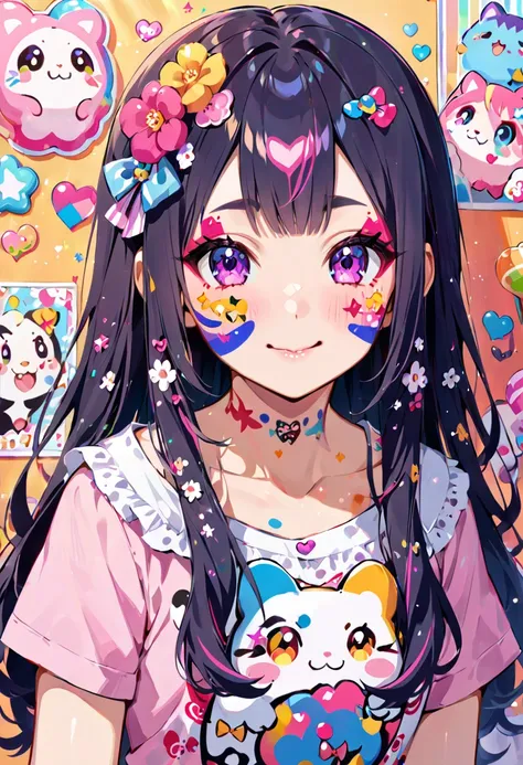 kawaii teen, face painting, art work