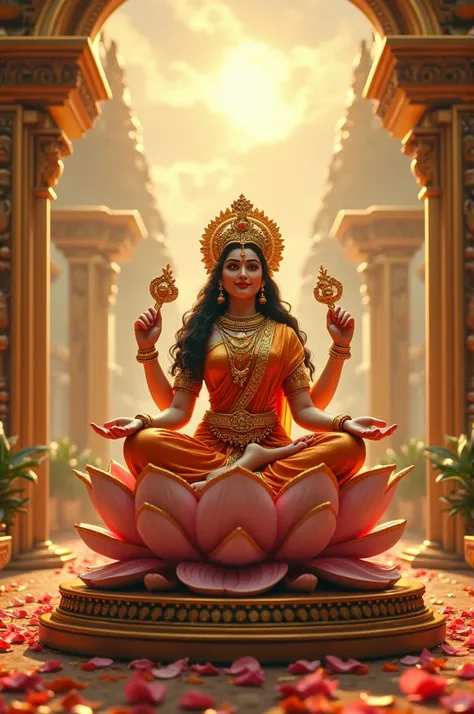 Ganret a high quality realistic scene in cinematic 3d style ma Lakshmi 