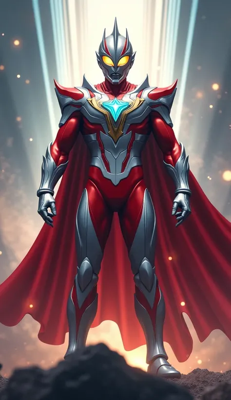 Prompt

Create an epic image of a combined Ultraman, representing the fusion of 34 Ultraman characters into one ultimate form. This unified Ultraman should display a harmonious blend of distinct features from each character: the classic red and silver body...