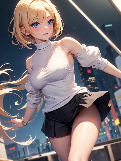 Anime style, super fine illustration, highly detailed, beautiful detailed, static representation, gentle expression, Neat feminine expression, 8k, dignified look, simple portrait, pretty & perfect 1girl with blonde straight short hair & blue eyes & a brigh...