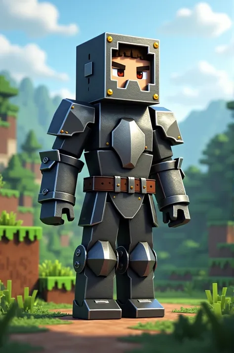 Steve Minecraft wearing iron clothes