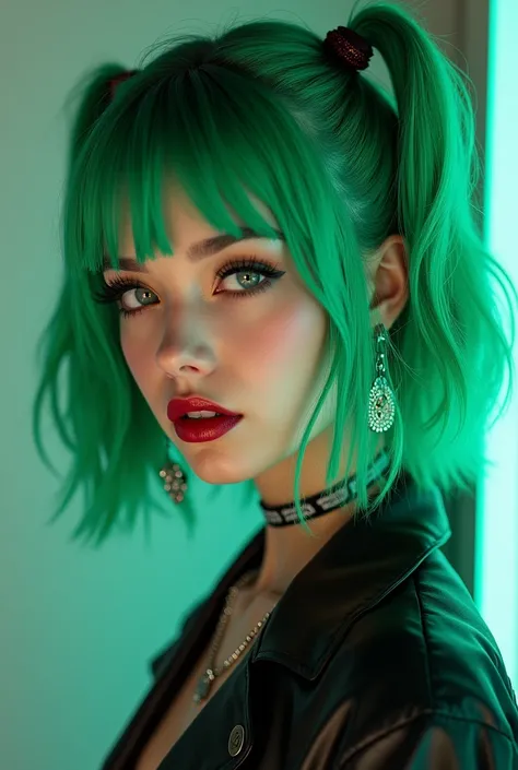 E girl green hair 