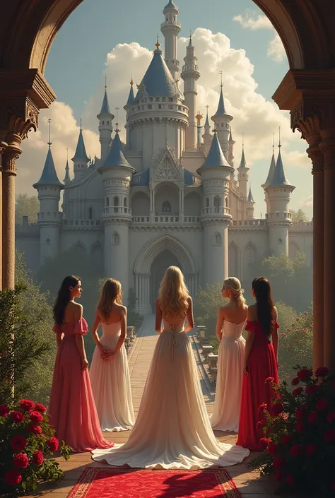 Castle with many princesses and MILFs