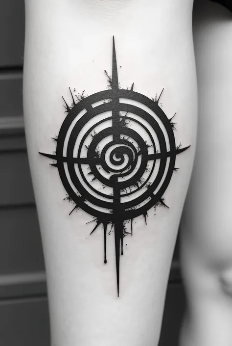 Simple black and white naruto seal tattoo