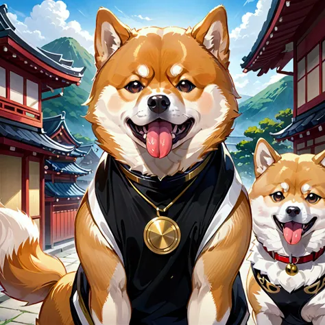 Shiba Inu、Tongue out、band、Macho

