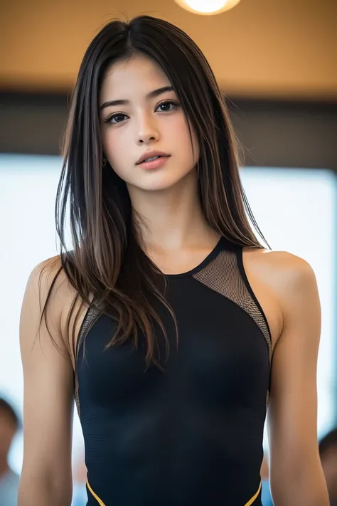 (8k, RAW Photos,Highest quality, High resolution:1.1), (超Realisticな:1.4),(Realistic, Realistic:1.3),Japanese Beauty、((Upper Body:1.3))、Gymnastics Team - Flexible Leotards and Grips