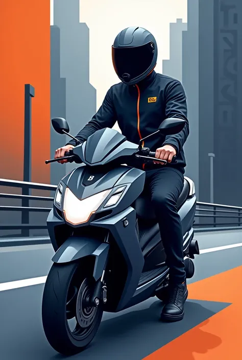 Create an image for an urban mobility app called &#39;Moto Fácil&#39;. The image must represent a motorcycle taxi driver, with a motorcycle helmet and a motorcycle highlighted. Design must convey professionalism, confidence and agility, with a modern and m...