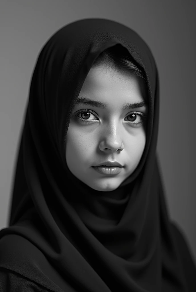 (Photo-realism), (Best quality, masterpiece, full of details), black and white girl in hijab