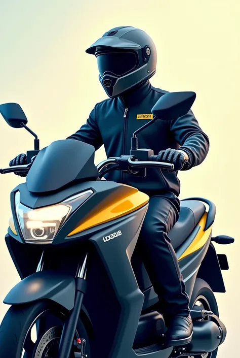 Create an image without a background (transparent) for an urban mobility application called &#39;Moto Fácil&#39;. The image must show a motorcycle taxi driver with a helmet and a motorcycle, transmitting agility and professionalism. The design should be mo...