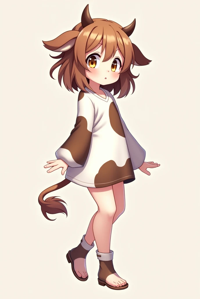 Foto anime style girl cow with cow ears and tail with mammals 