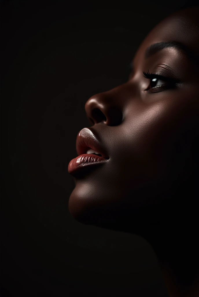 Sensual black woman lips