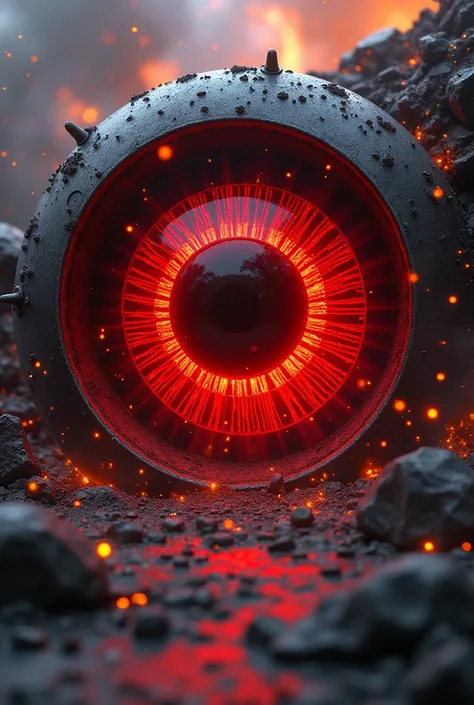  Sharingan no Taizai blood Red Sharingan in metallic style this picture shows in high resolution how this Sharingan destroys Konohagakure very elaborately drawn 