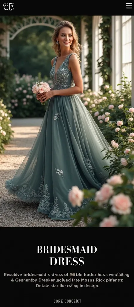 Dw according to the color palette of the image makes a bridesmaid dress for a wedding 