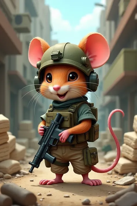 Tactical military mouse cartoon