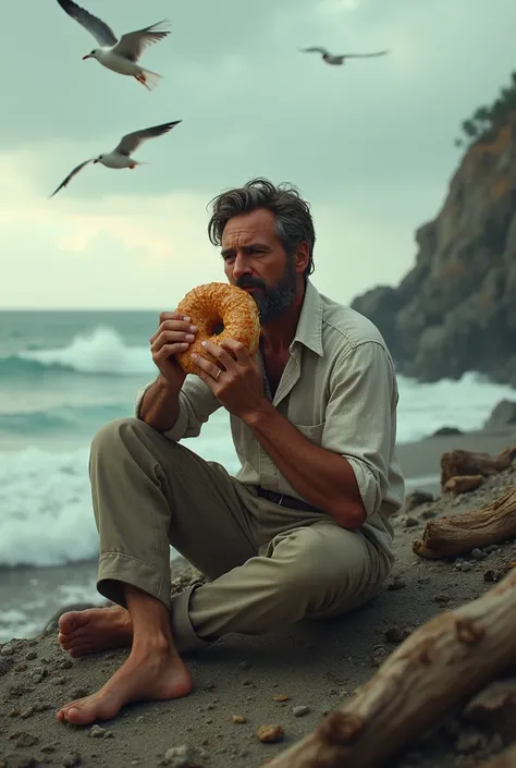 a coastal man eating donkey
