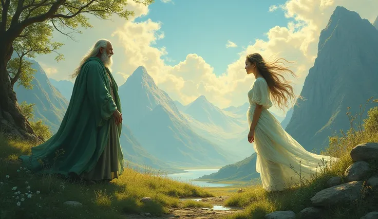 Beautiful scenery, A beautiful jinn came to an old man