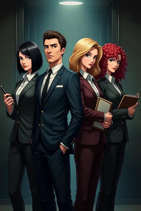 4 detectives, 3 women and 1 man, all next to each other