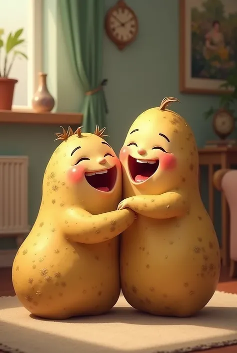 Potato laughing with her mom