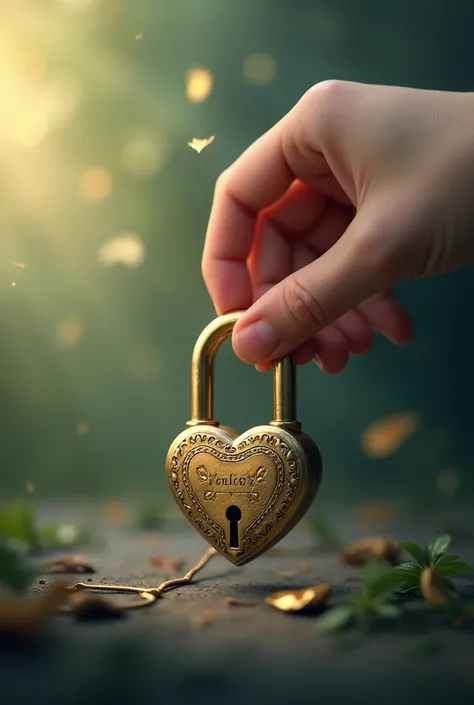 A padlock being opened or a heart-shaped key can represent overcoming obstacles to achieve happiness..