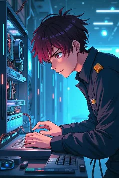 anime boy maintenance computer