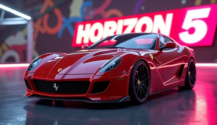 Ferari 599xx evolution 2012 vehicle  YouTube thambnail Forza horizon 5 logo add small vehicle size 



