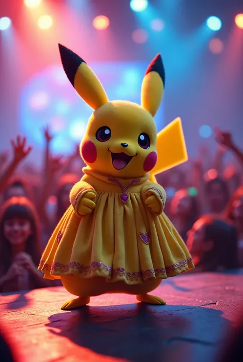 Pikachu with baggy dress in music concert 