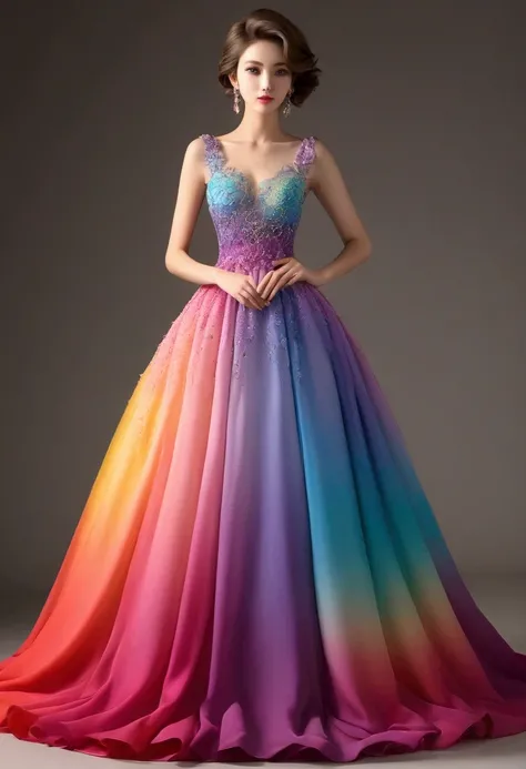 beauty, Colorful Gradient dress