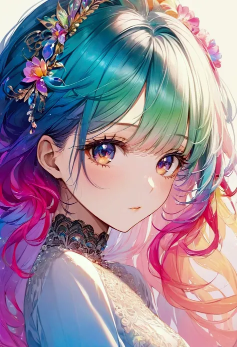 beauty, Colorful Gradient hair