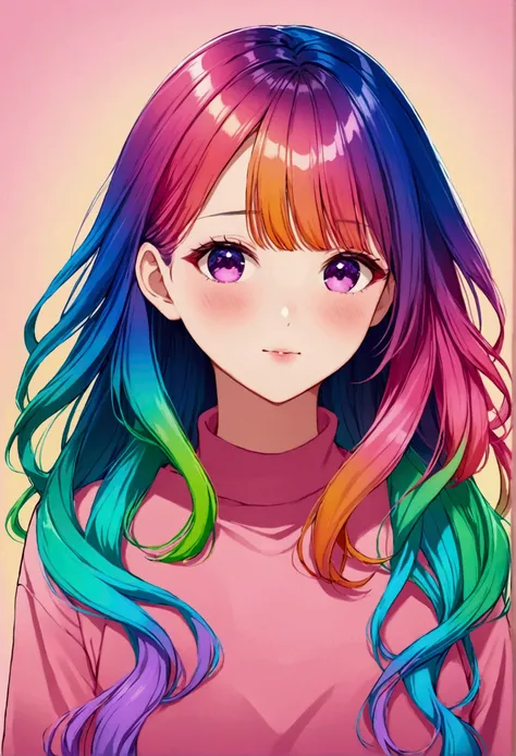 beauty, Colorful Gradient hair