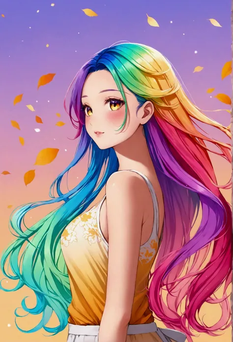 beauty, Colorful Gradient hair