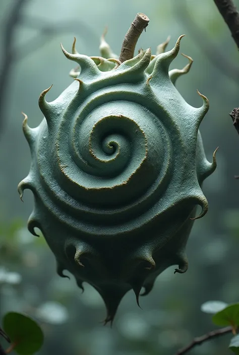 A fruit that does not exist gray with spirals