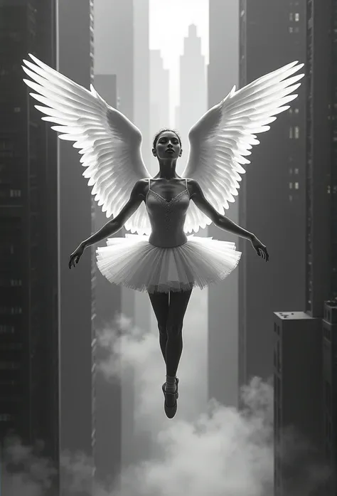 １ballerina, １８age、Front lighting、 HD Wallpaper, ,(((Floating in the air, higher than skyscrapers:1.5)))、 High Quality Wallpapers,High quality ballet costumes、Beautiful tutu、 (((Ink Painting,女性もInk Painting:1.5)))、In the midst of rising dust、 midnight、 8k、M...