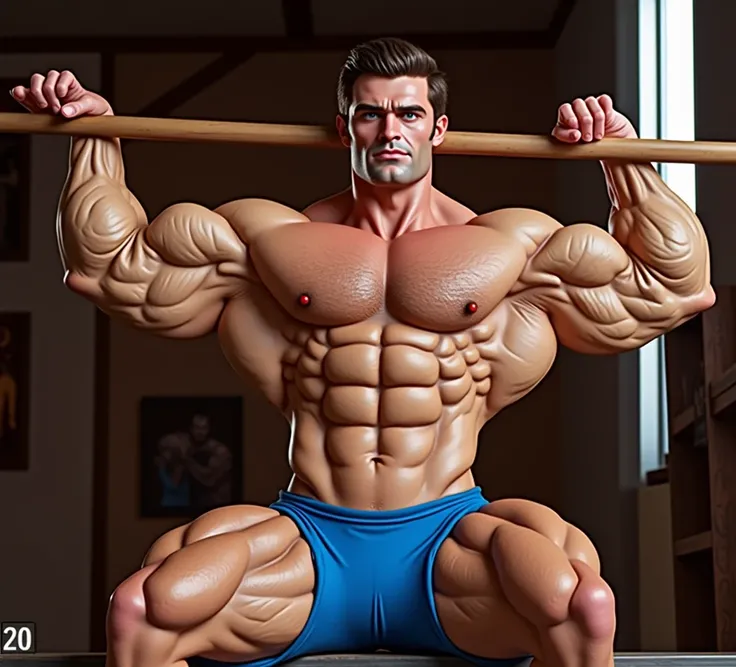 (Extremely muscular, hyper-defined male bodybuilder:2.5), 1,7m tall, 100cm broad Shoulders, 150cm Chest circumference, (absurdly large bulging muscles:2.5), (impossibly massive muscles:3.0), (comically oversized muscles:2.0), (absurdly proportionally large...