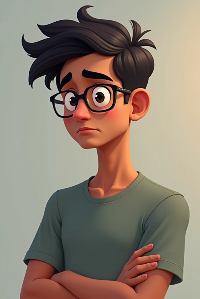 Animated 22yrs old indian fair matured depressed calm and smart masculine boy with specs