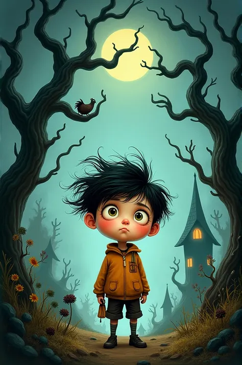 Create a Tim Burton-style children&#39;s book cover 