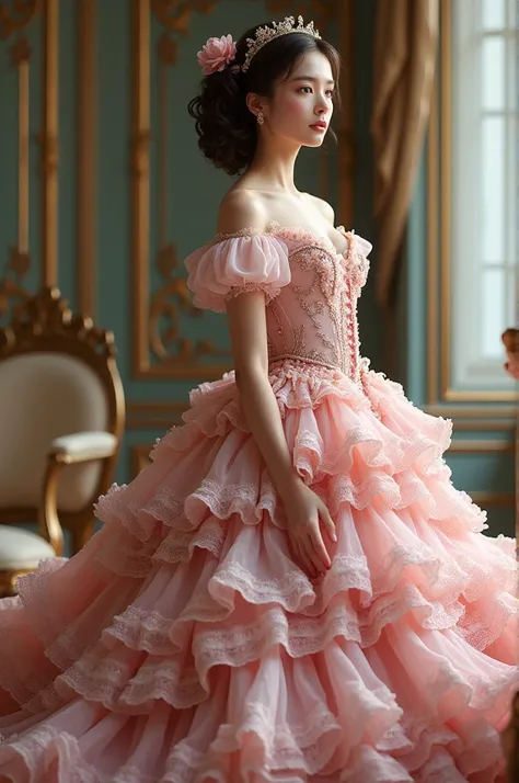 Girl Rococo pink dress